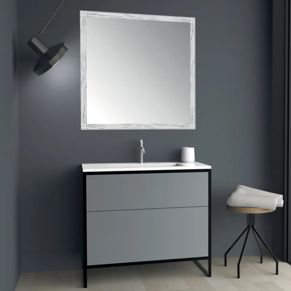 Luxus Design Badezimmermöbel aus Holz 90 cm Made in Italy - Cizco