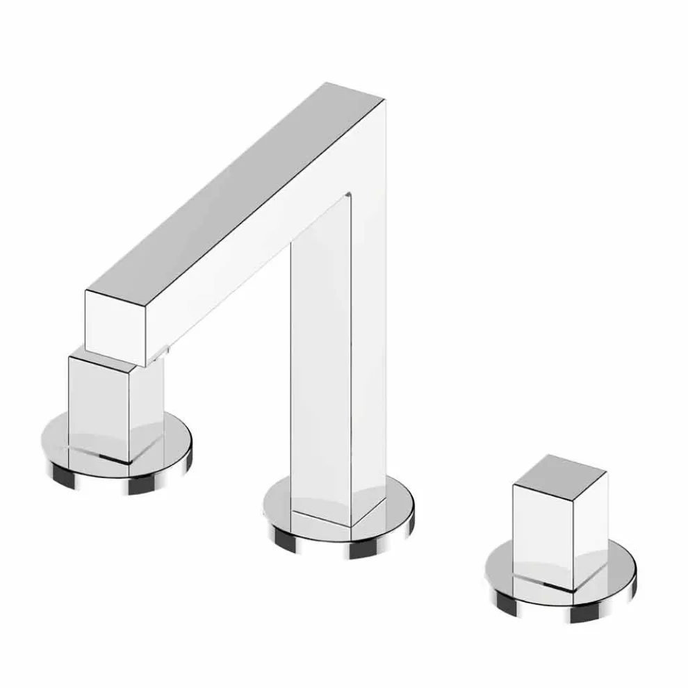 Luxus Drei-Loch-Waschbeckenmischer aus Chrom-Messing - Girino