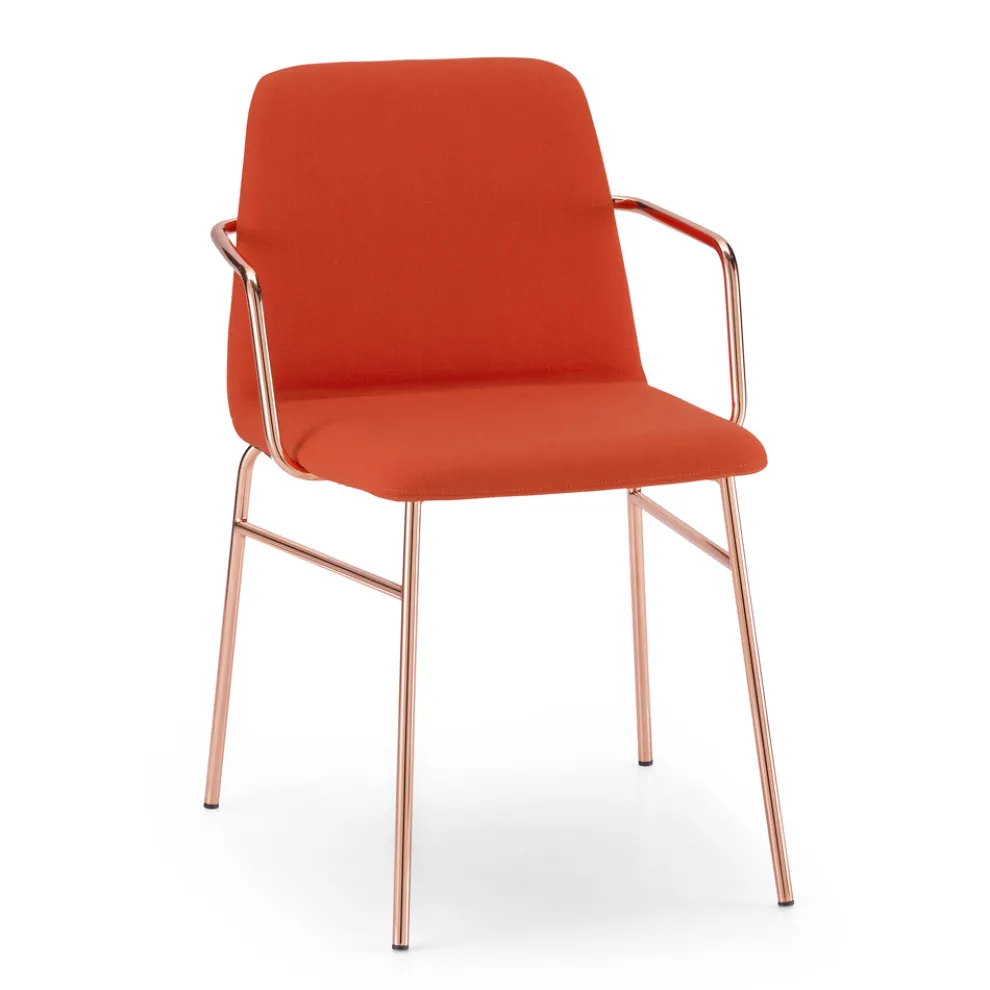 Luxus farbiger Stoffsessel mit Metallbasis Made in Italy - Molde