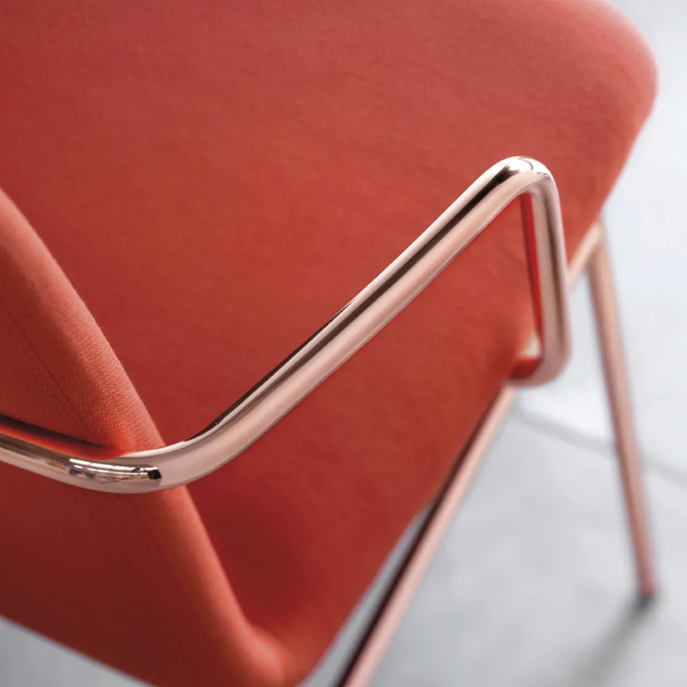 Luxus farbiger Stoffsessel mit Metallbasis Made in Italy - Molde