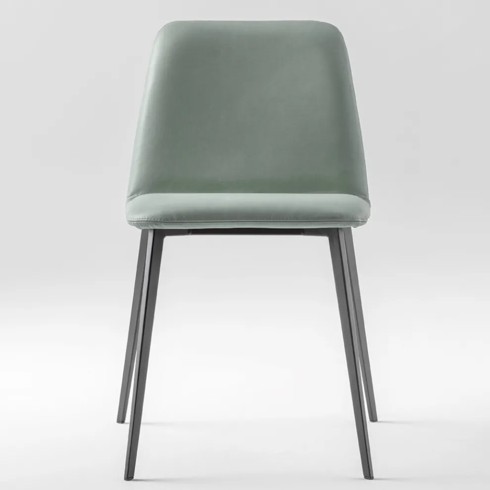 Luxus Ledersessel mit Metallbeinen Made in Italy, 2 Stück - Molde