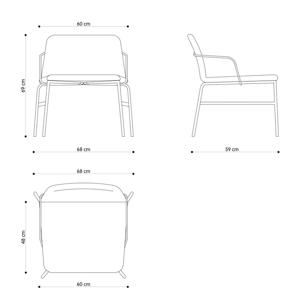 Luxus Samt Sessel mit Metallstruktur Made in Italy - Molde