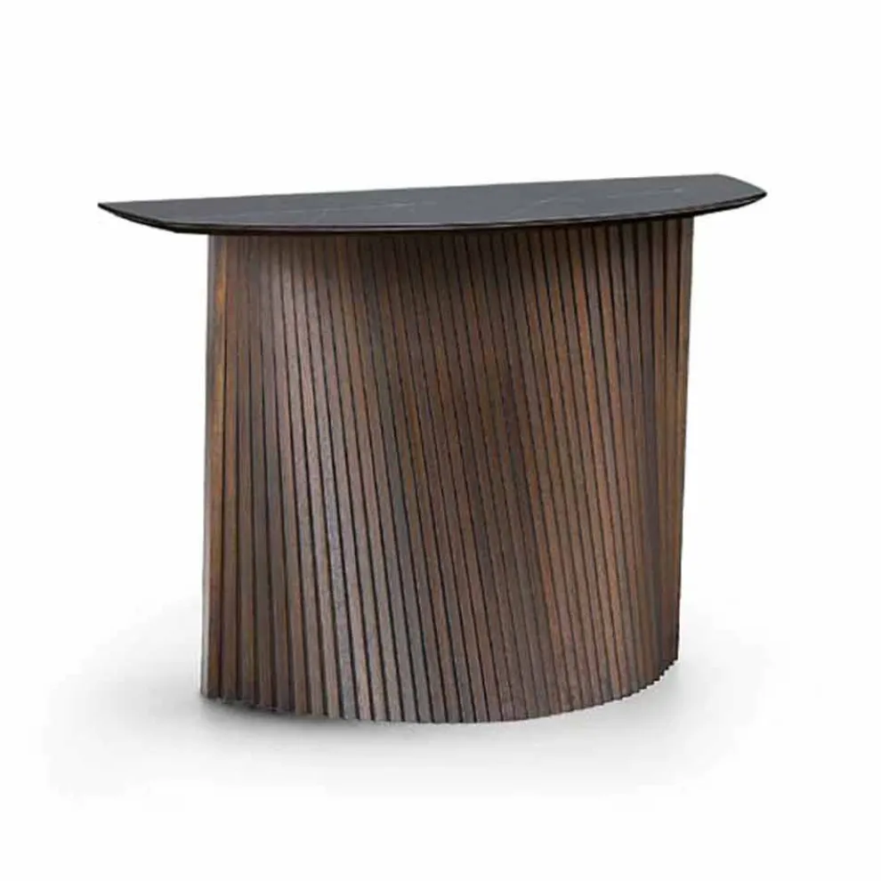 Luxus-Holzkonsole mit Marmorsteinzeugplatte Made in Italy - Oxide