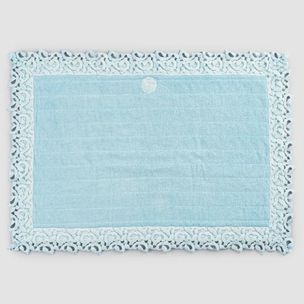 Badematte aus Frottee und Leinen mit Poema Lace 2 Farben - Cuorotto