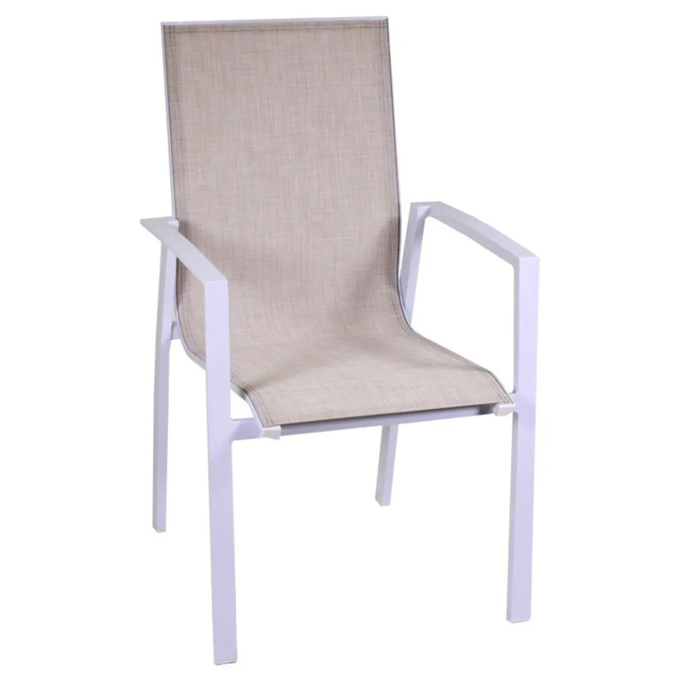 Stapelbarer Gartenstuhl aus Textilene und Aluminium - Foglio