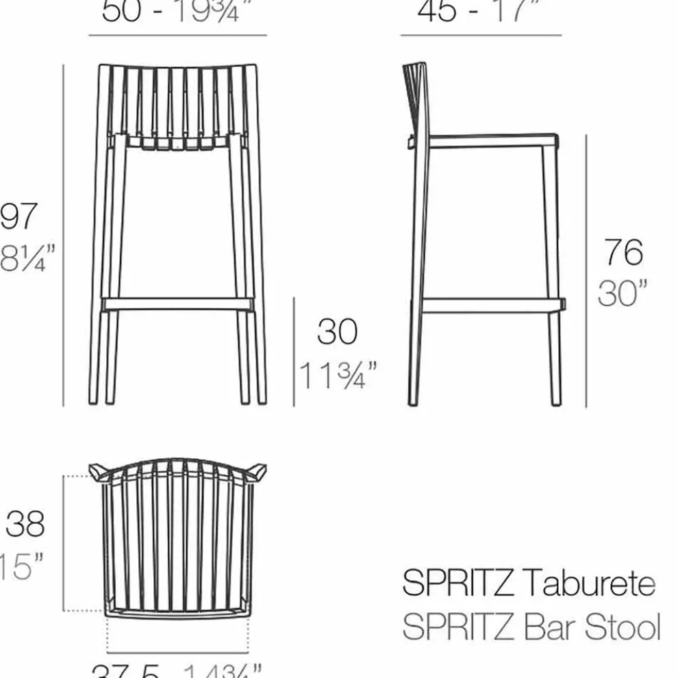 Gartenhocker Spritz von Vondom aus Polypropylen mit Glasfaser, 4 Stück