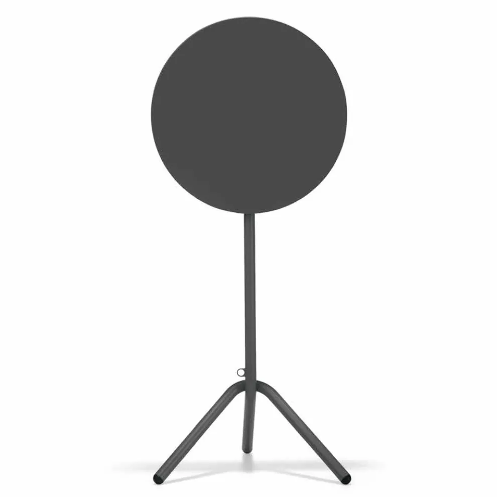 Runder hoher Tisch im Freien aus Metall und Blech Made in Italy - Baldric