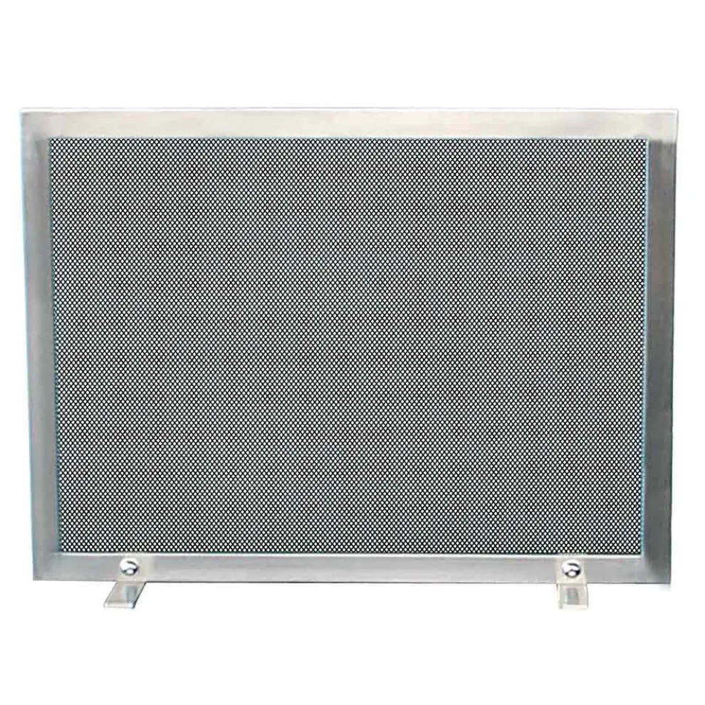 Funkenfänger mit schwarzem Netz und rechteckigem Stahl, hergestellt in Italien – Stein