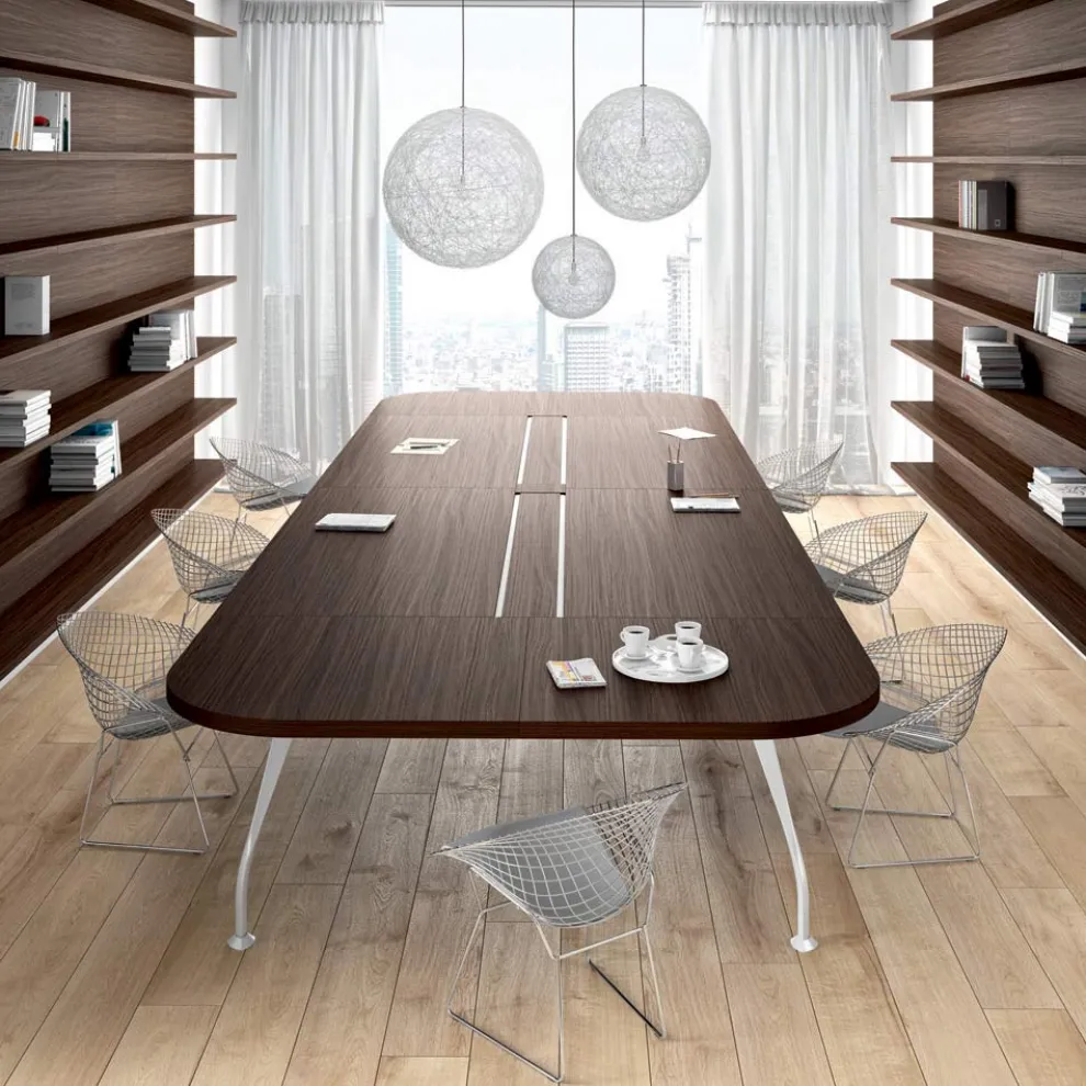 Besprechungstisch aus Melamin Eiche dunkel - Gaelle