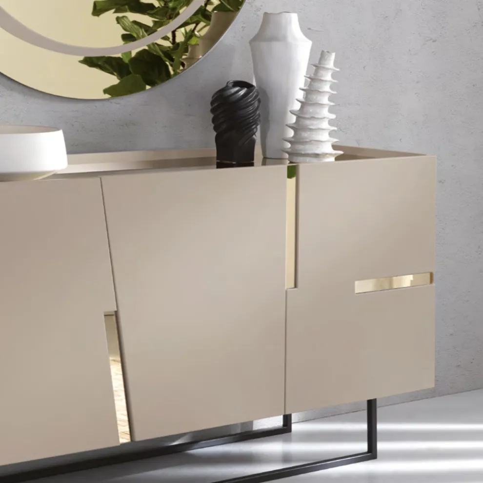 Madia in Melamin und MDF mit Laminateinsätzen Made in Italy - Gordita