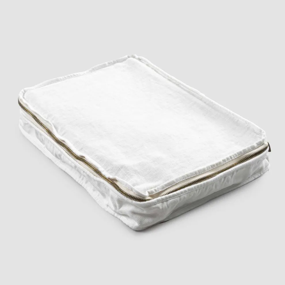 Große Kosmetiktasche für Frauen oder Reisen in Leinen und Luxusbaumwolle - Yeti