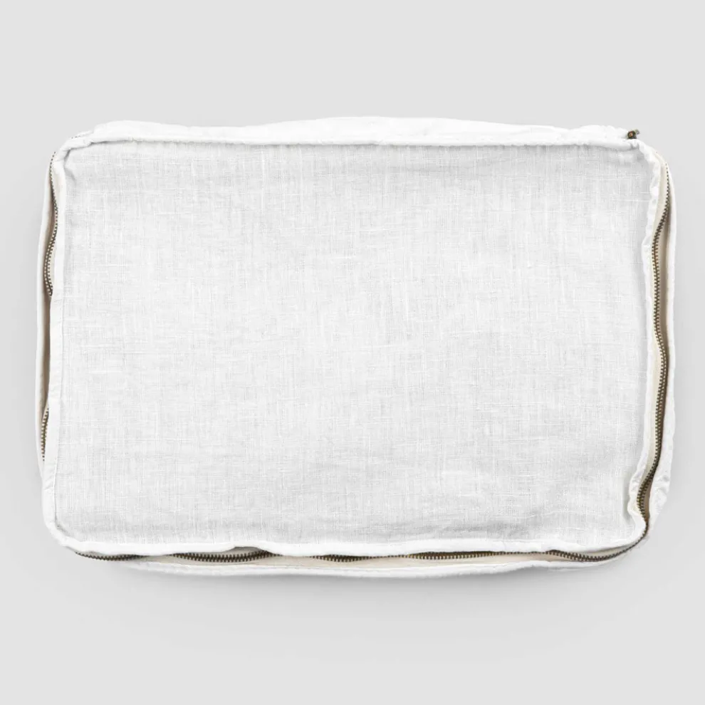 Große Kosmetiktasche für Frauen oder Reisen in Leinen und Luxusbaumwolle - Yeti