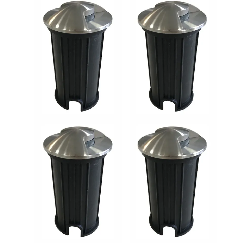 Marker Outdoor LED Einbaustrahler aus Edelstahl 4 Stück - Rhombus