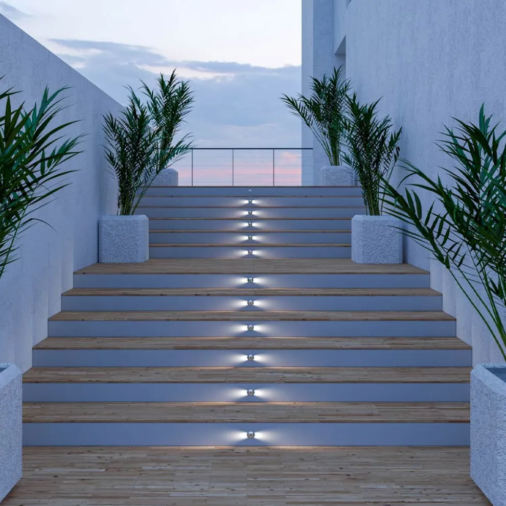 Marker Outdoor LED Einbaustrahler aus Edelstahl 4 Stück - Rhombus