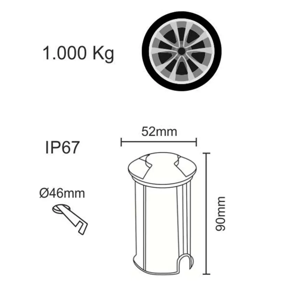 Marker Outdoor LED Einbaustrahler aus Edelstahl 4 Stück - Rhombus
