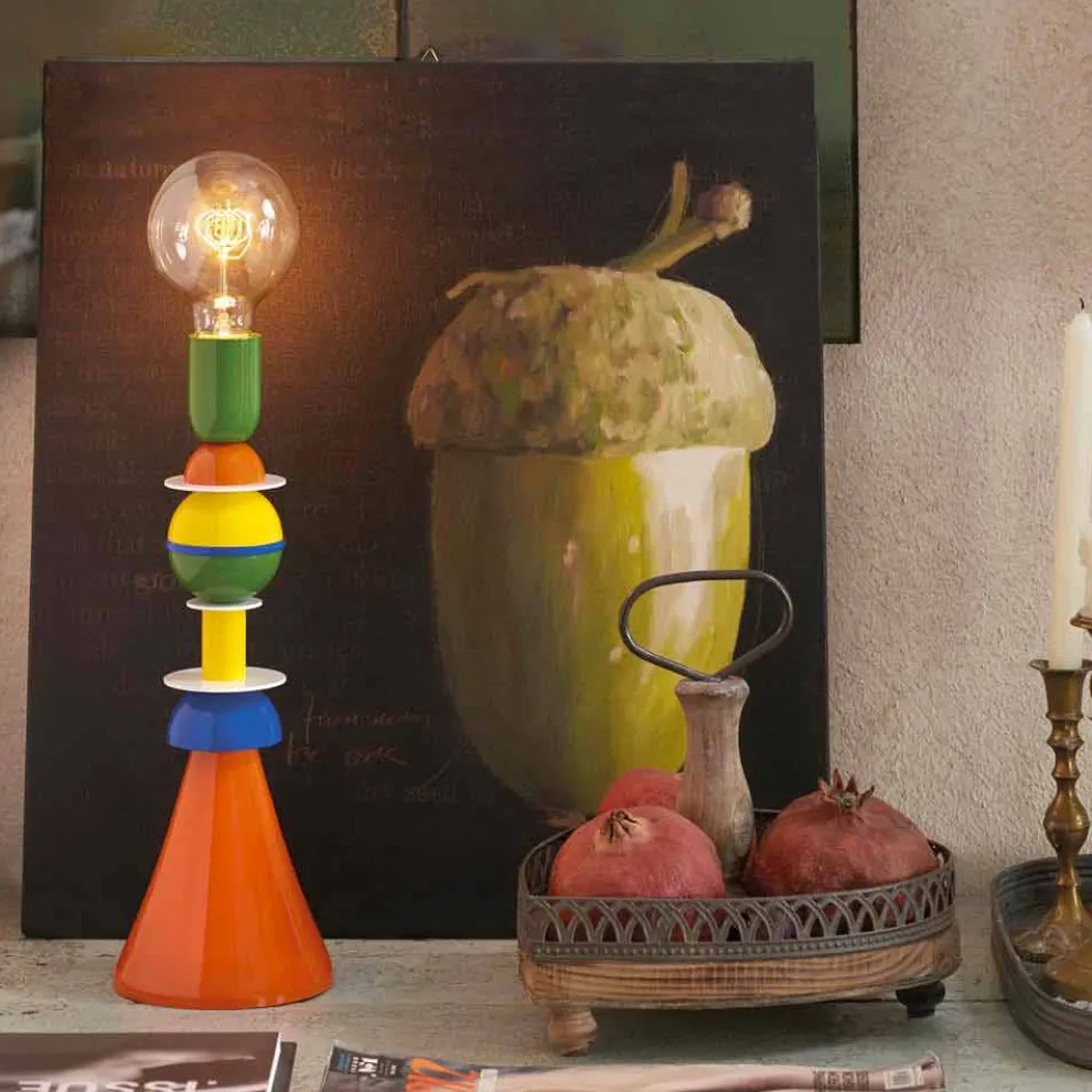 Mehrfarbige Tischleuchte Slide Otello aus Aluminium, hergestellt in Italien