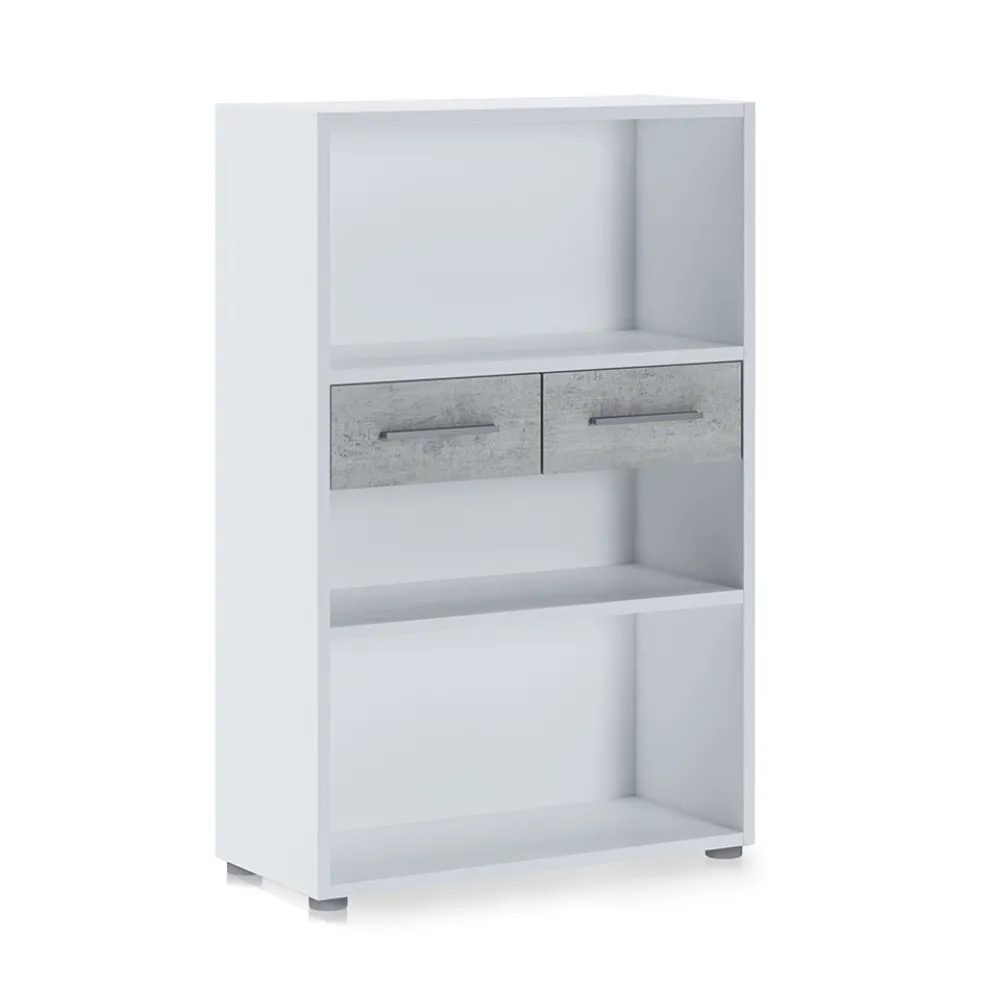 Melaminbeschichtetes Holzbücherregal in verschiedenen Größen – Zinn