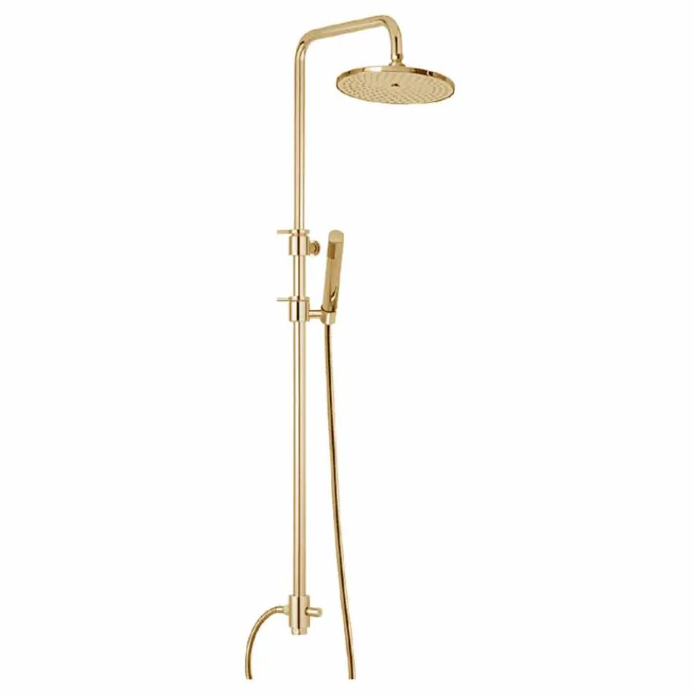 Messing Duschsäule mit Abs Dusche und Made in Italy Duschkopf - Haube