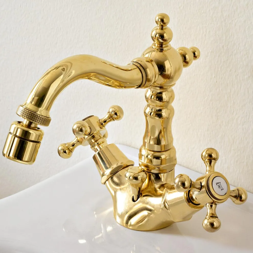 Messing-Einloch-Bidetmischer im Vintage-Stil Made in Italy - Ursula