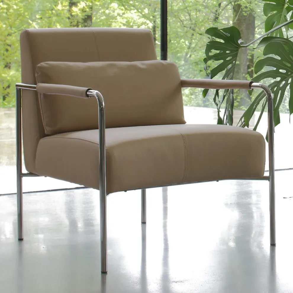 Metallsessel und Sitz aus Kunstleder, hergestellt in Italien – Minze