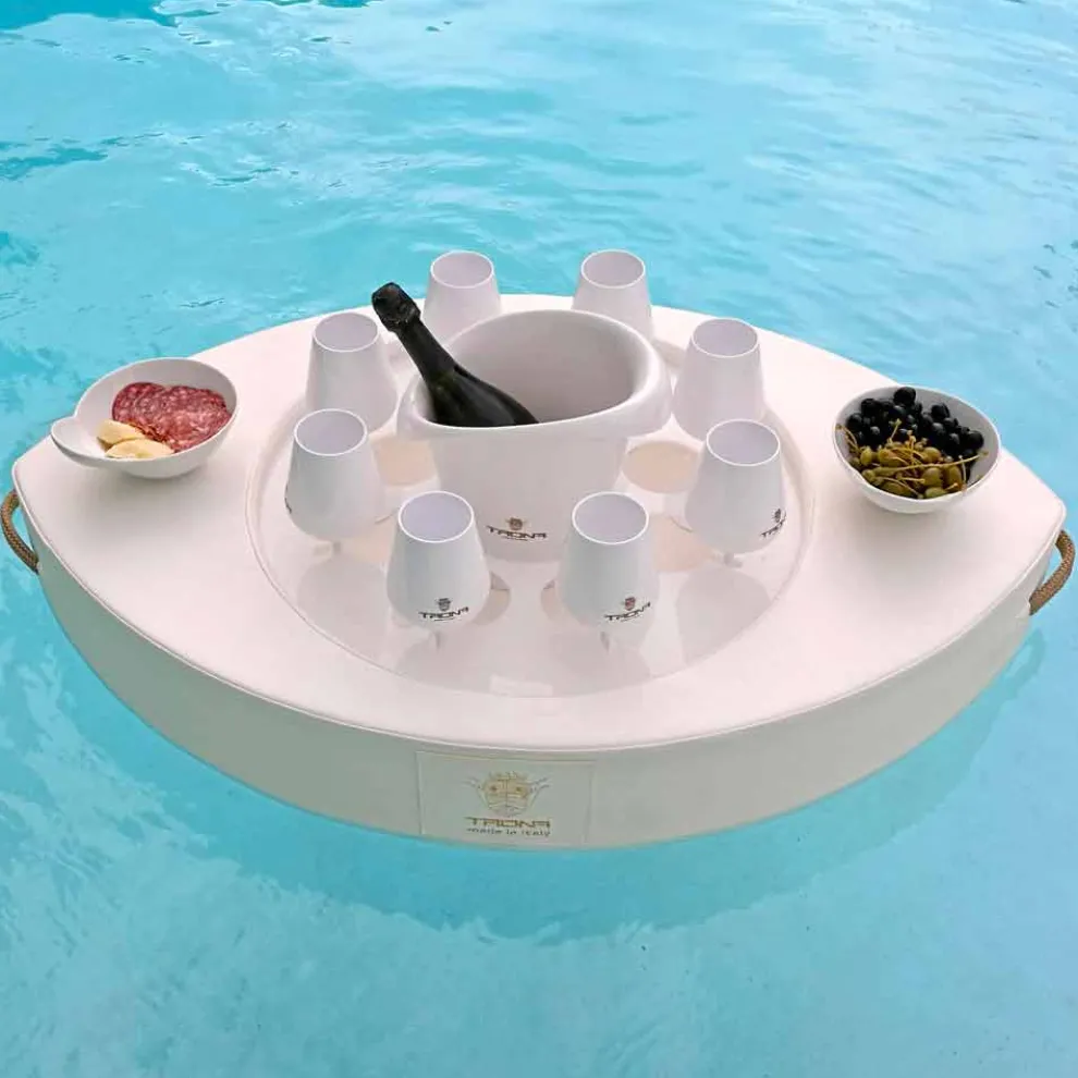 Trona Bootfahrende weiße Kunstlederschwimmbar Made in Italy