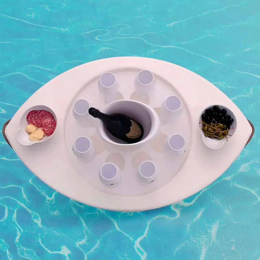 Trona Bootfahrende weiße Kunstlederschwimmbar Made in Italy