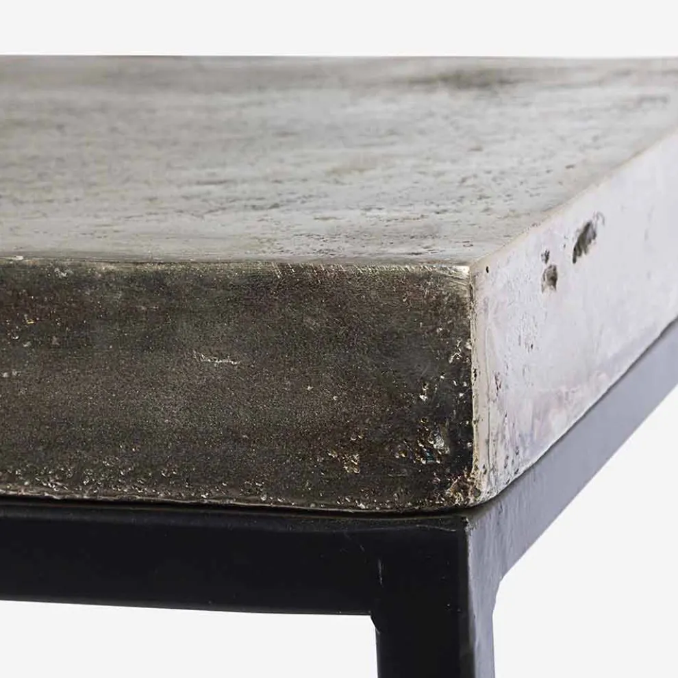 Minimale Industrial Design Konsole aus Stahl 2 Stück Homemotion - Rambutan