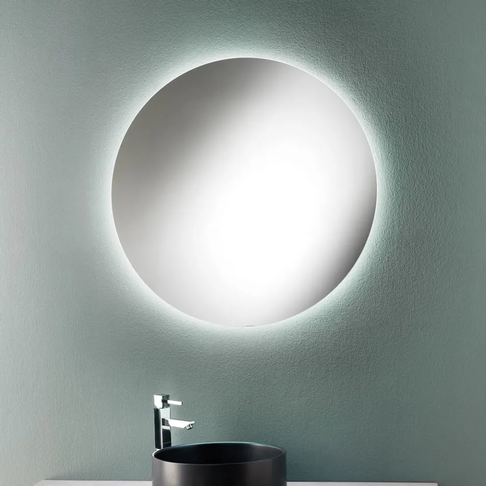 Minimaler runder Wand-Badezimmerspiegel mit 4000K-LED-Licht, hergestellt in Italien – Roteo