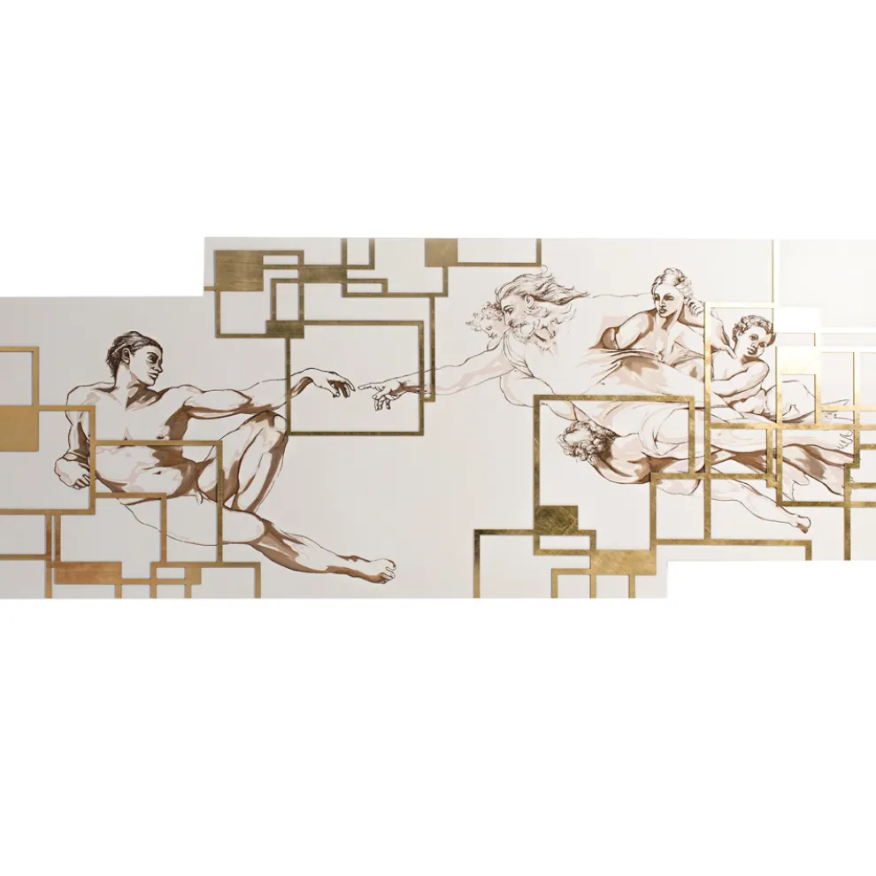 Mit Laser erstelltes Bild, das die Kreation „Made in Italy“ darstellt – Pirucchio