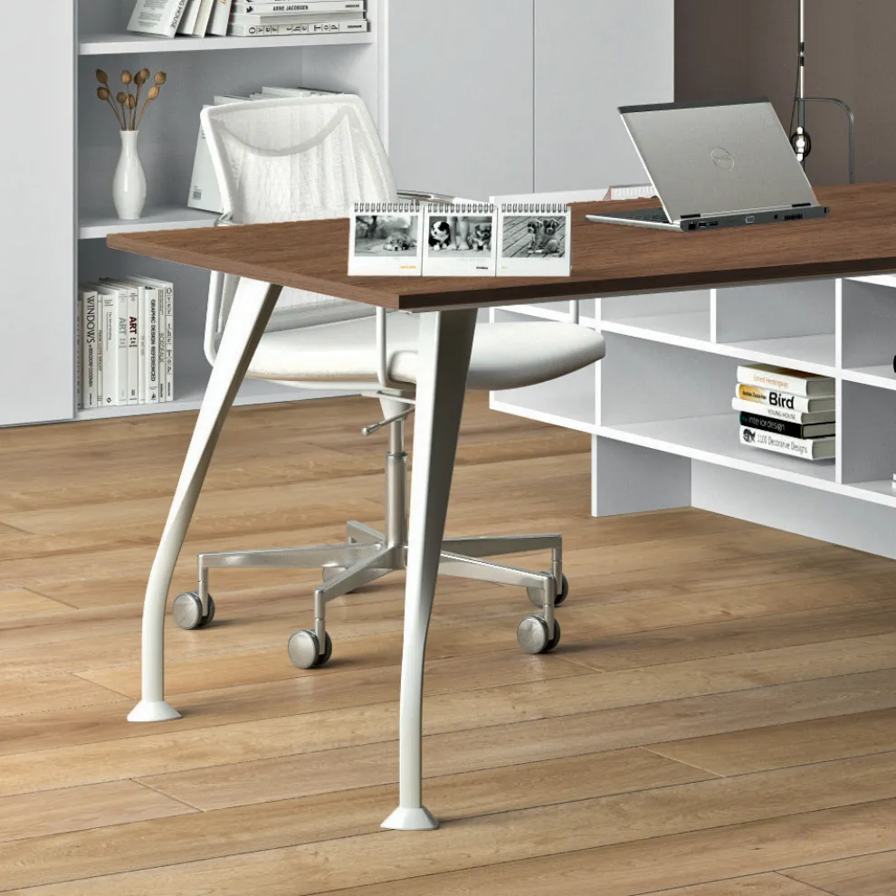 Schreibtisch aus Melamin mit offenem Schrank - Serio