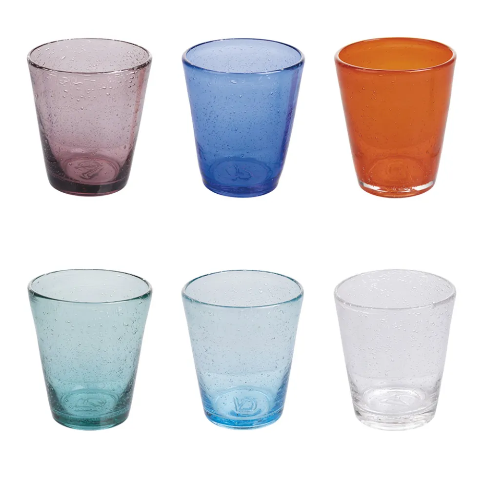 Set mit 12 Gläsern 330 ml aus farbiger geblasener Glaspaste - Spilla