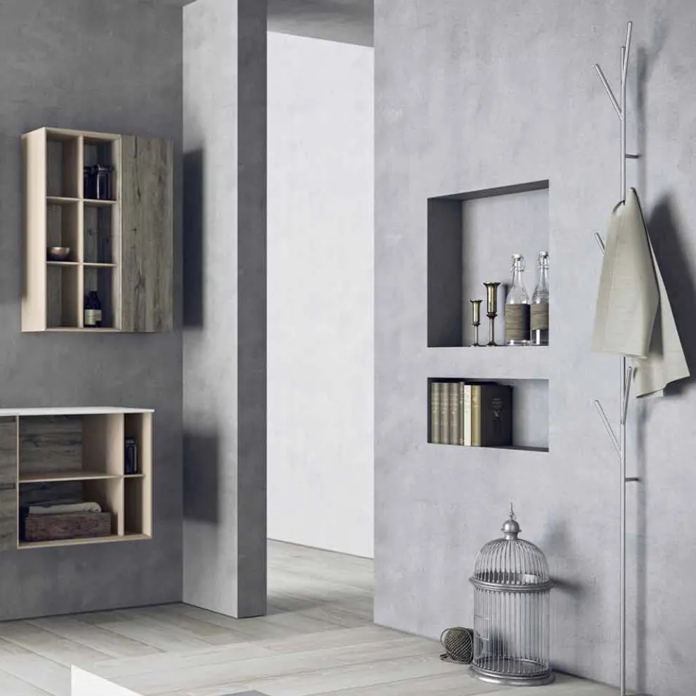 Modern Design Bodengarderobe in Weiß oder Chrom Metall - Kottac