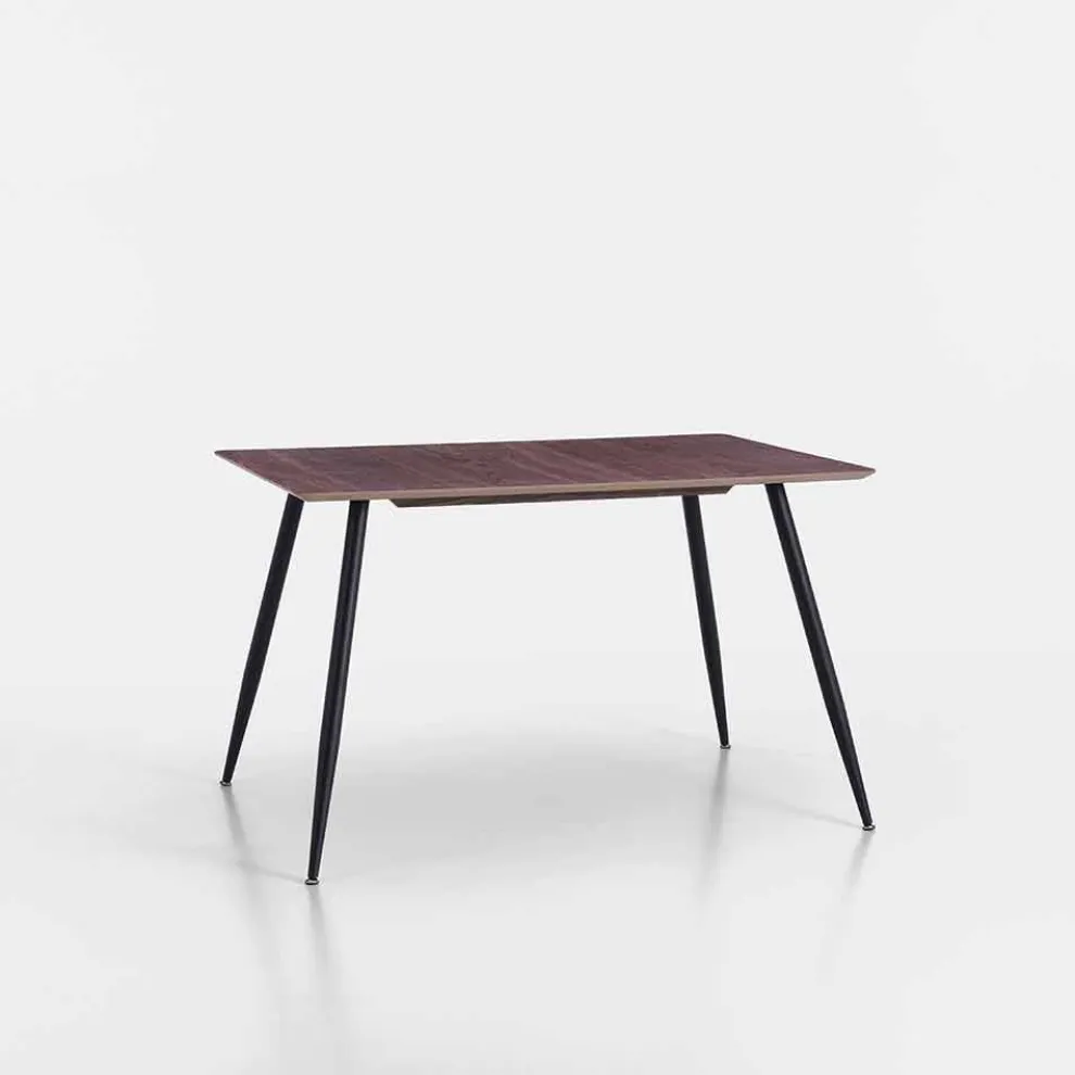 Modern Design Küchentisch in Mdf und Matt Black Metal - Foulard