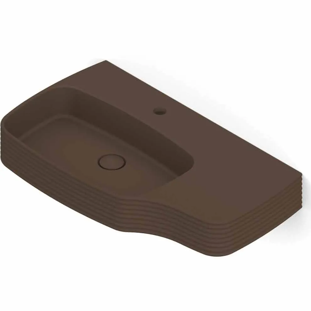 Moderne Arbeitsplatte Spüle in Keramik hergestellt in Italien, Amleto