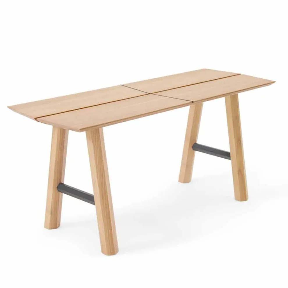 Moderne Designbank aus Eschenholz mit furniertem Sitz - Andria