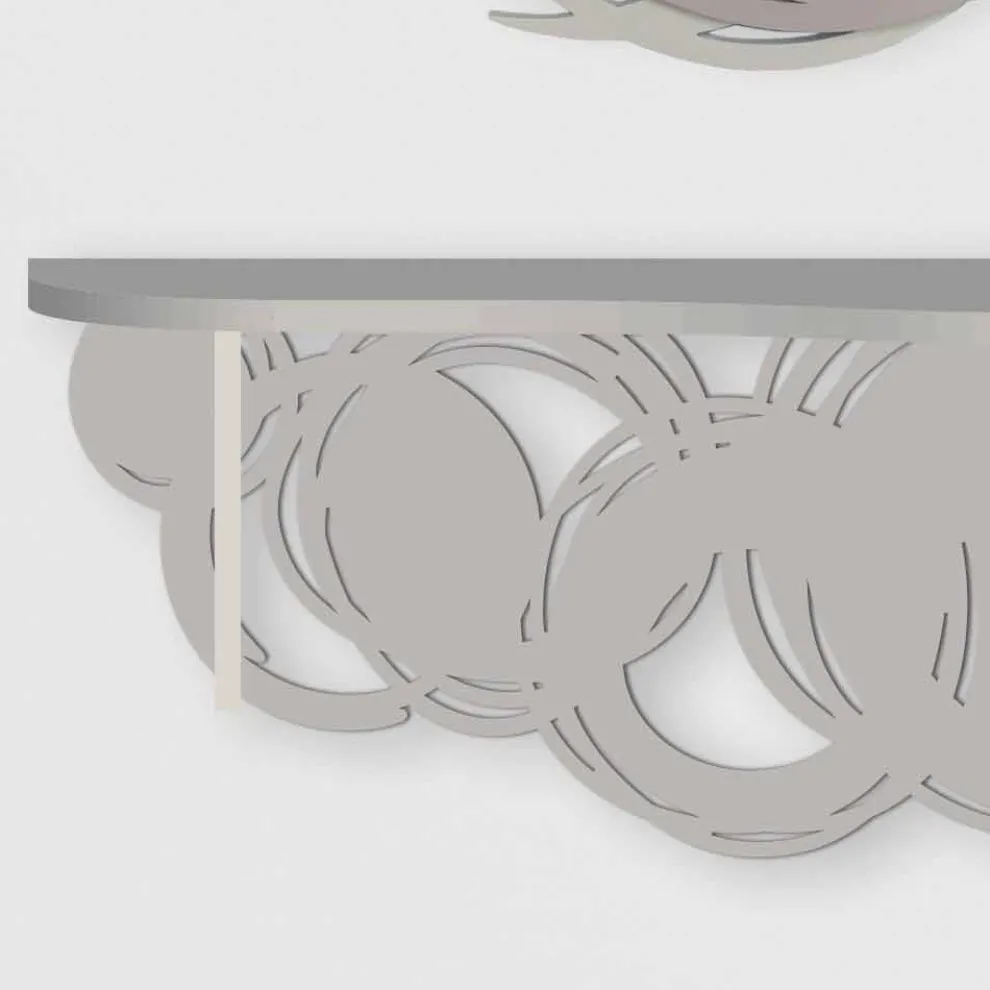 Moderne Designkonsole aus Sand und beige Holz für die Wandmontage - Orbit