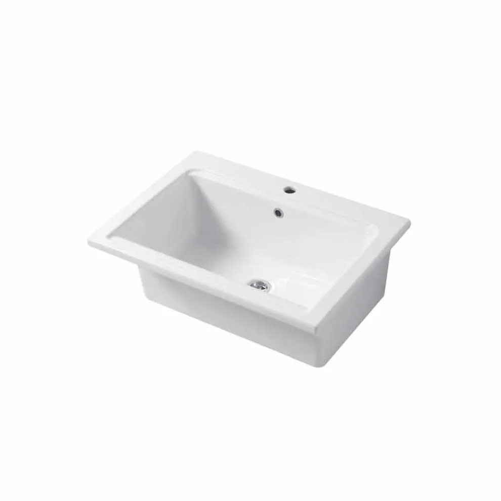 Moderne Einlochspüle aus weißer oder farbiger Keramik Panama