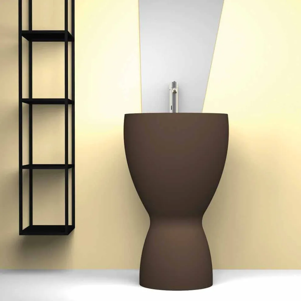 Moderne freistehende Spüle in Keramik made in Italy, Basile