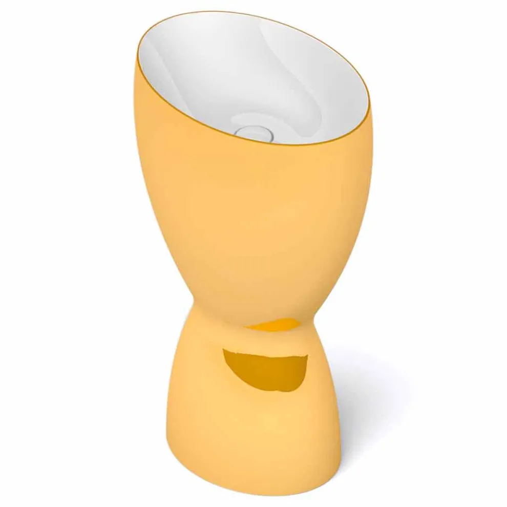 Moderne freistehende Spüle in Keramik made in Italy, Basile