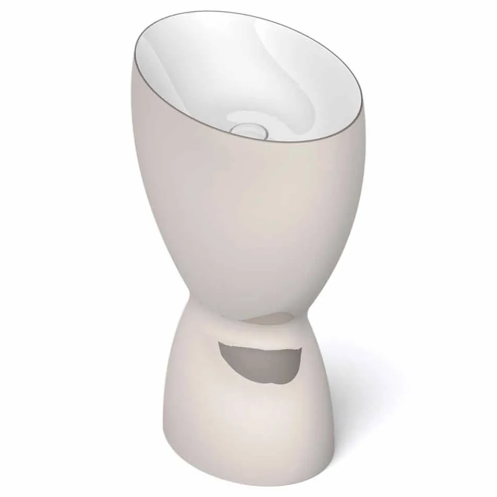 Moderne freistehende Spüle in Keramik made in Italy, Basile