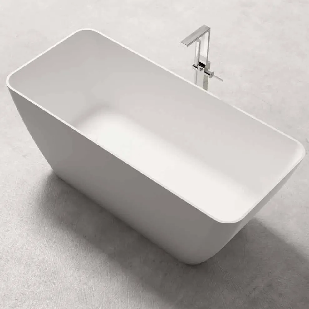moderne freistehende Badewanne  weiss matt/ glänzend, - Face