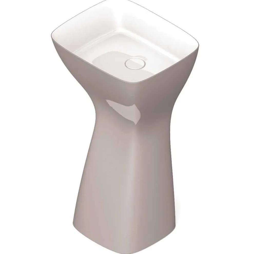 Moderne freistehende Spüle in Keramik made in Italy, Firmino