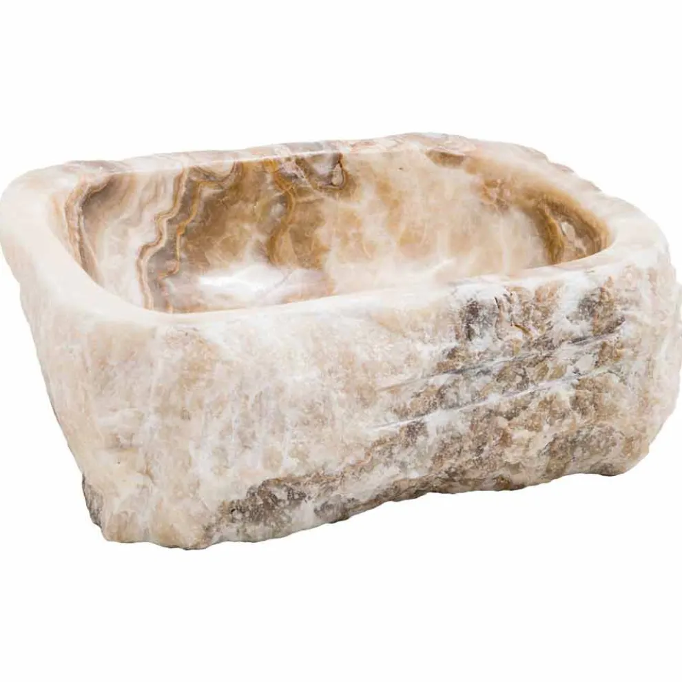 Moderne handgefertigte Waschtischplatte aus Onyx-Stein, Buttrio