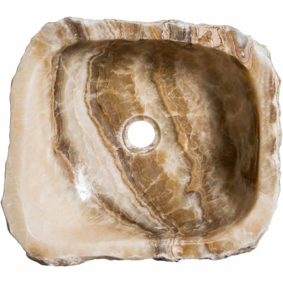 Moderne handgefertigte Waschtischplatte aus Onyx-Stein, Buttrio