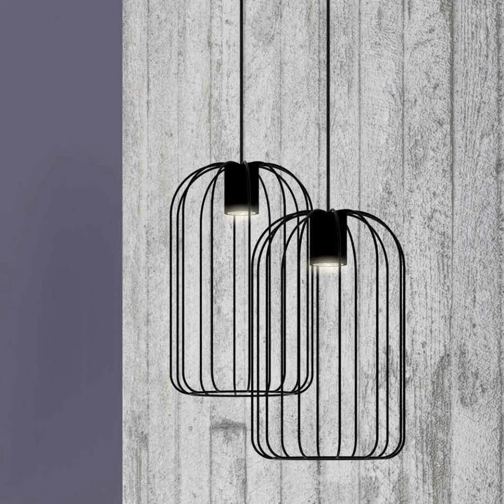 Moderne Hängelampe mit Metalldrahtstruktur Made in Italy - Cage