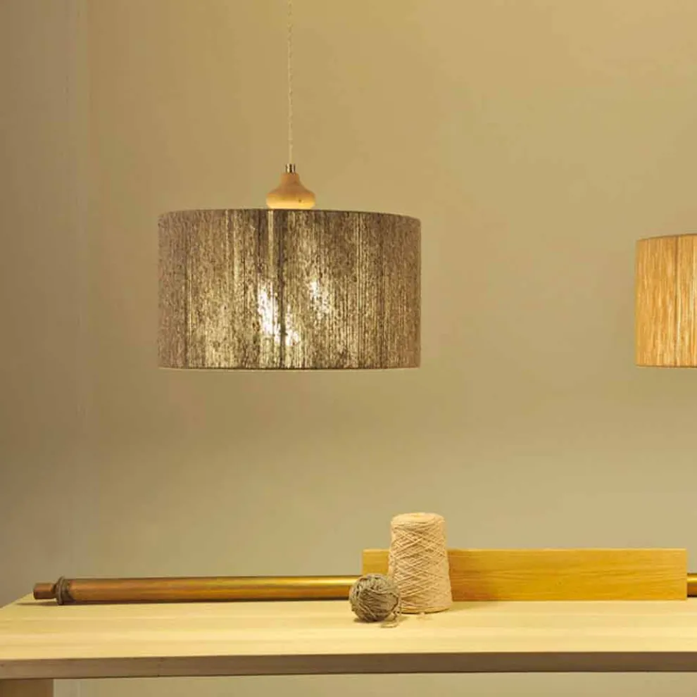 Moderne Hängelampe mit Holzelement Bois