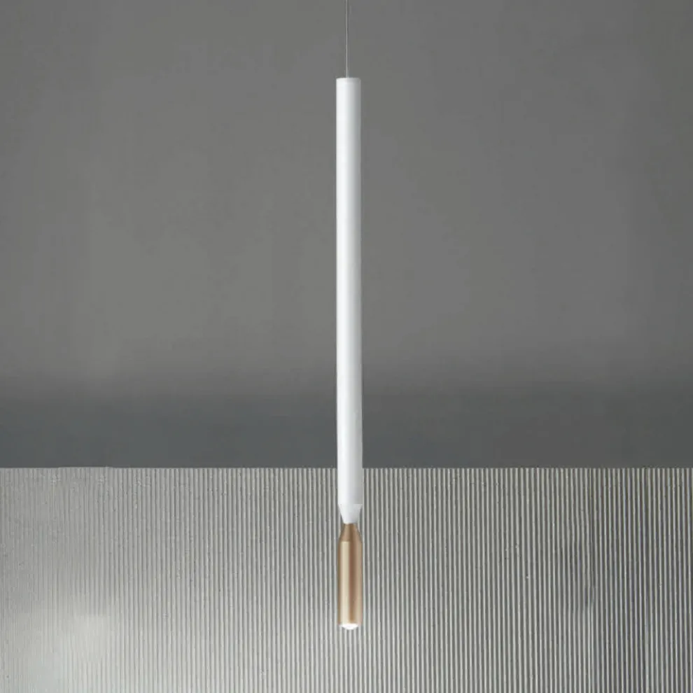 Moderne Hängelampe mit LED-Licht aus lackiertem Metall – Lärche