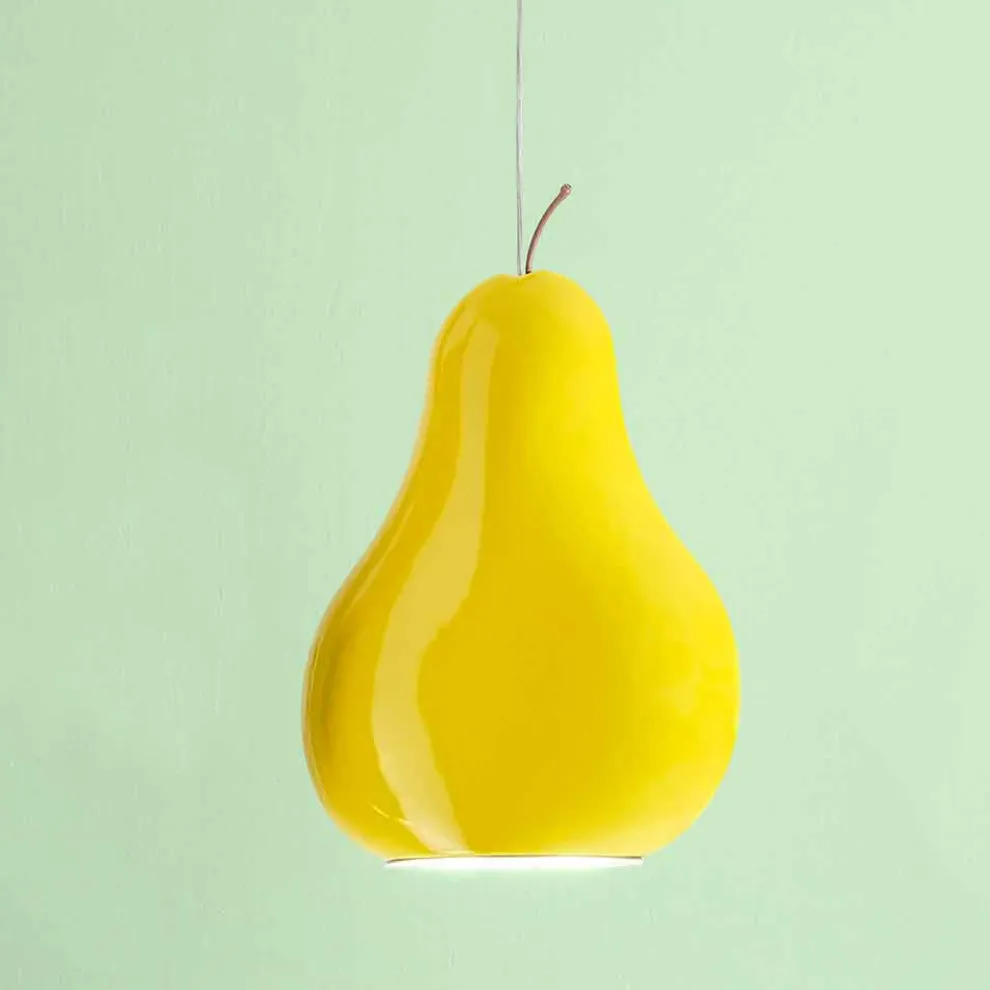 moderne Hängeleuchte aus Keramik Birnenform – Fruits Aldo Bernardi
