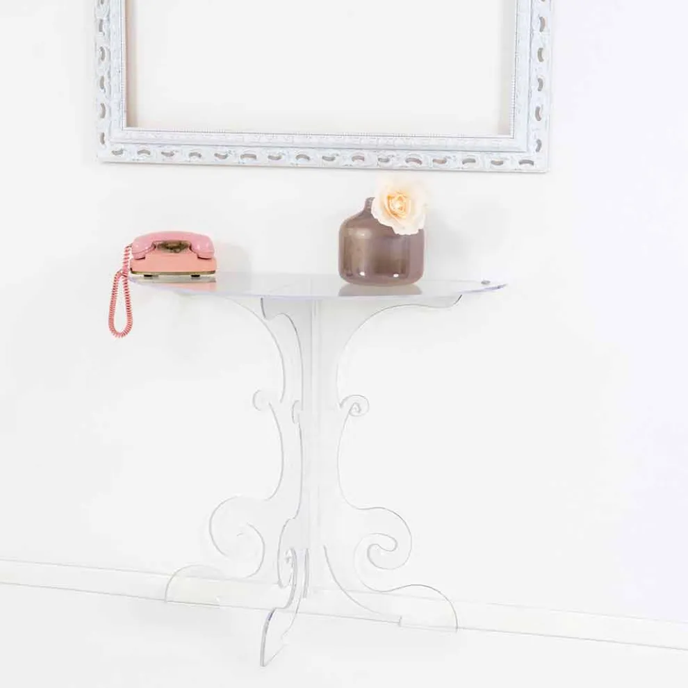 Moderne Konsole aus transparentem Plexiglas, hergestellt in Italien, Belfiore