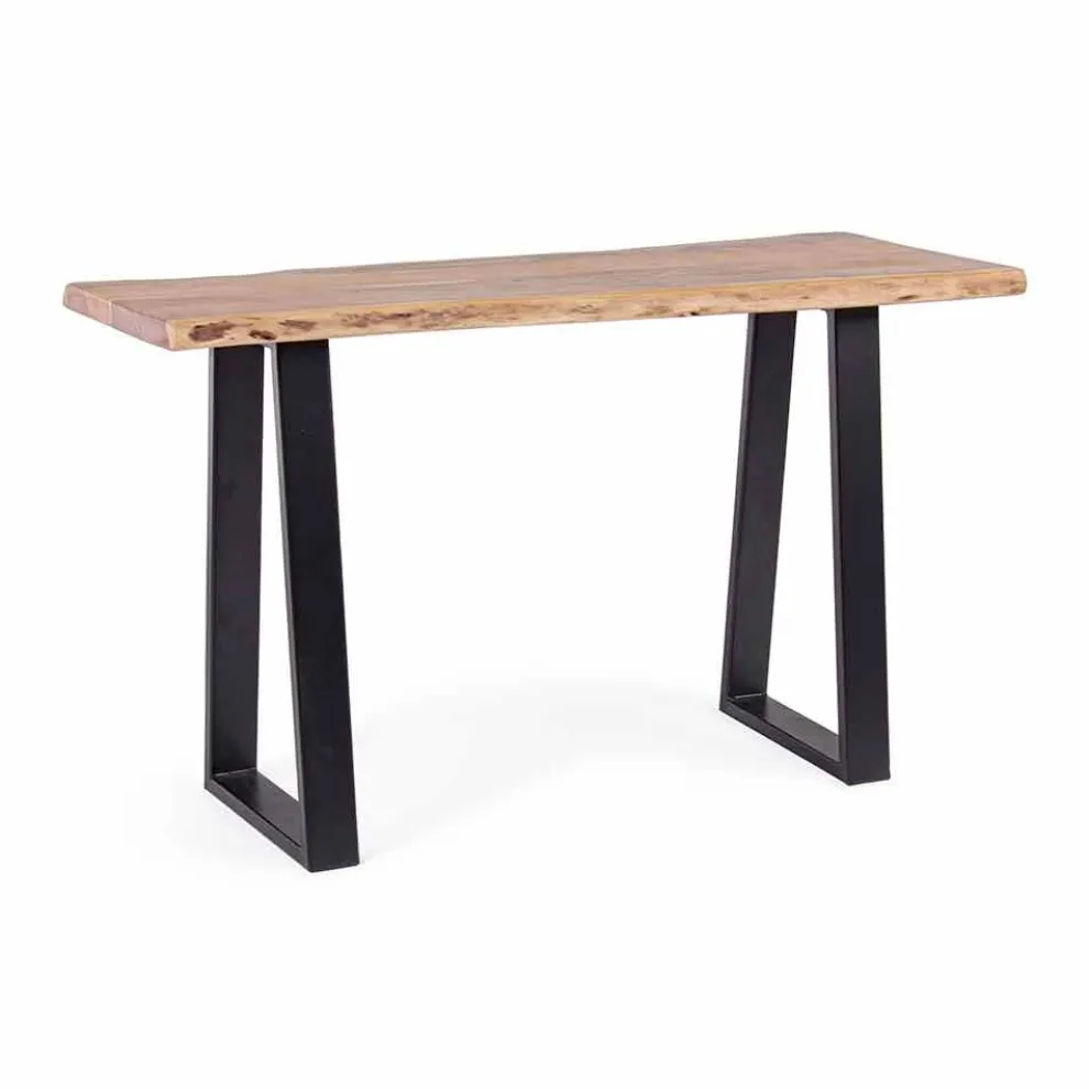 Moderne Konsole im Akazienholz- und Stahldesign Homemotion - Teresanna